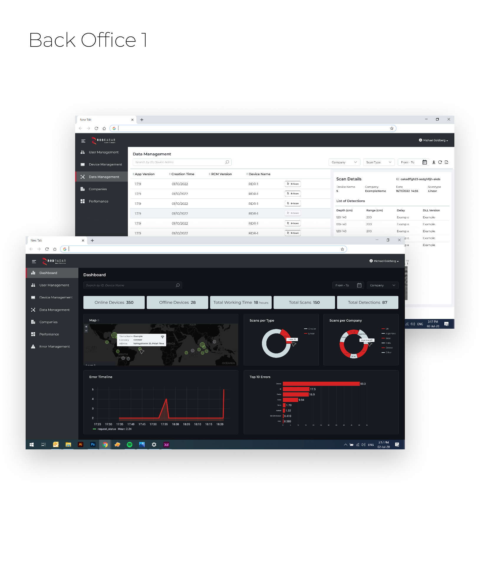 RodRadar — Back-office & Operations Platform mockup 1